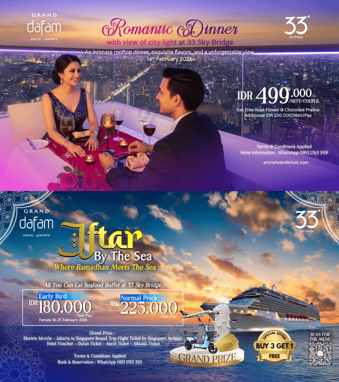 33 Sky Bridge Jadi Destinasi Baru Romantic Dinner dan Iftar Premium di Jakarta