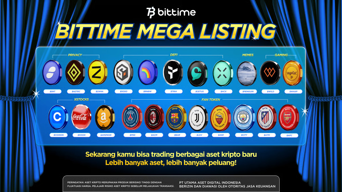 Bittime Mega Listing, Peluang Diversifikasi di Tengah Penguatan Nilai Aset Bitcoin ($BTC)